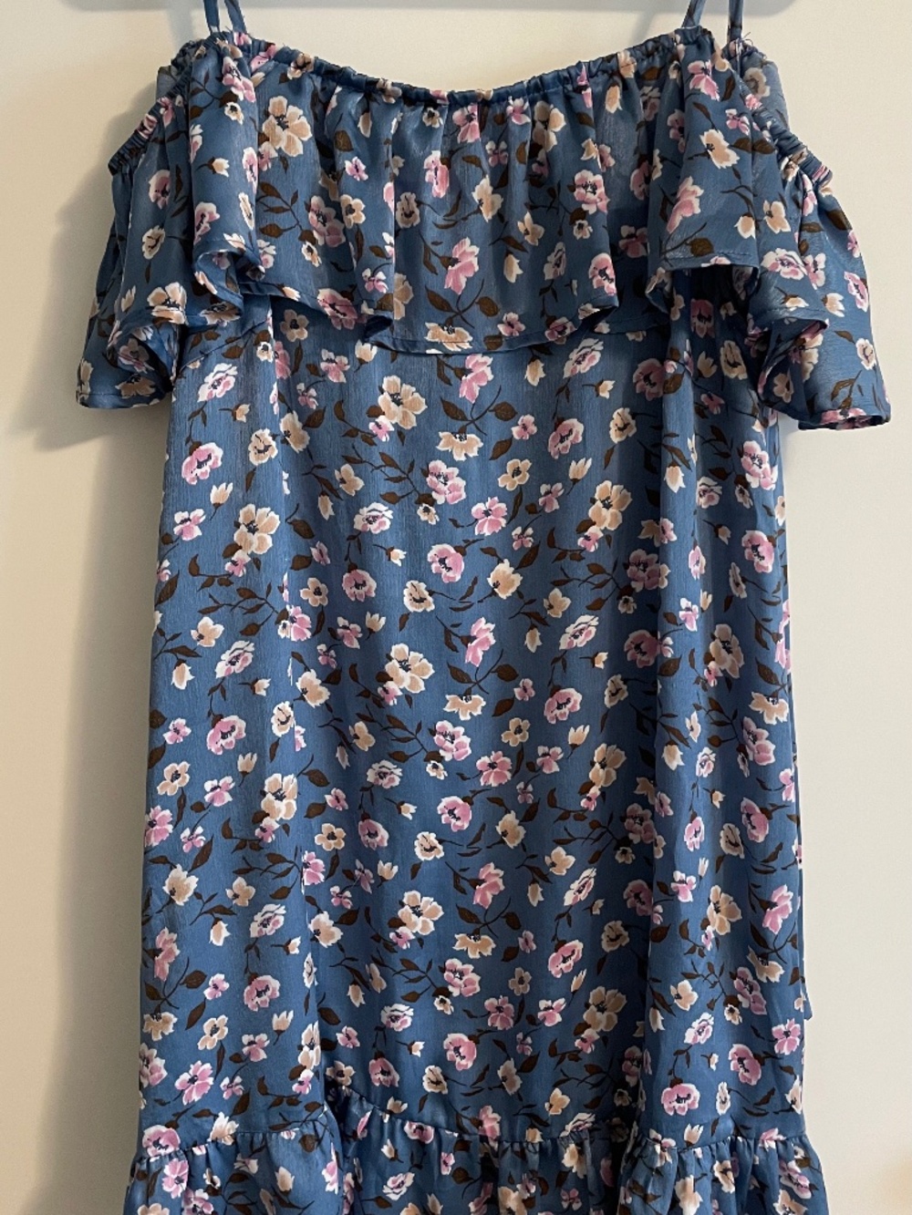 Kimchi Blue Floral Ruffled Tie Back Satin Dress